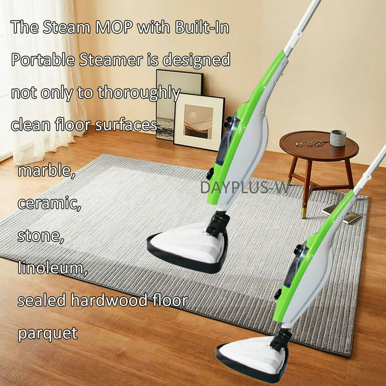 PurSteam Steam Mop Cleaner 10-in-1 with Convenient Detachable Handheld Unit