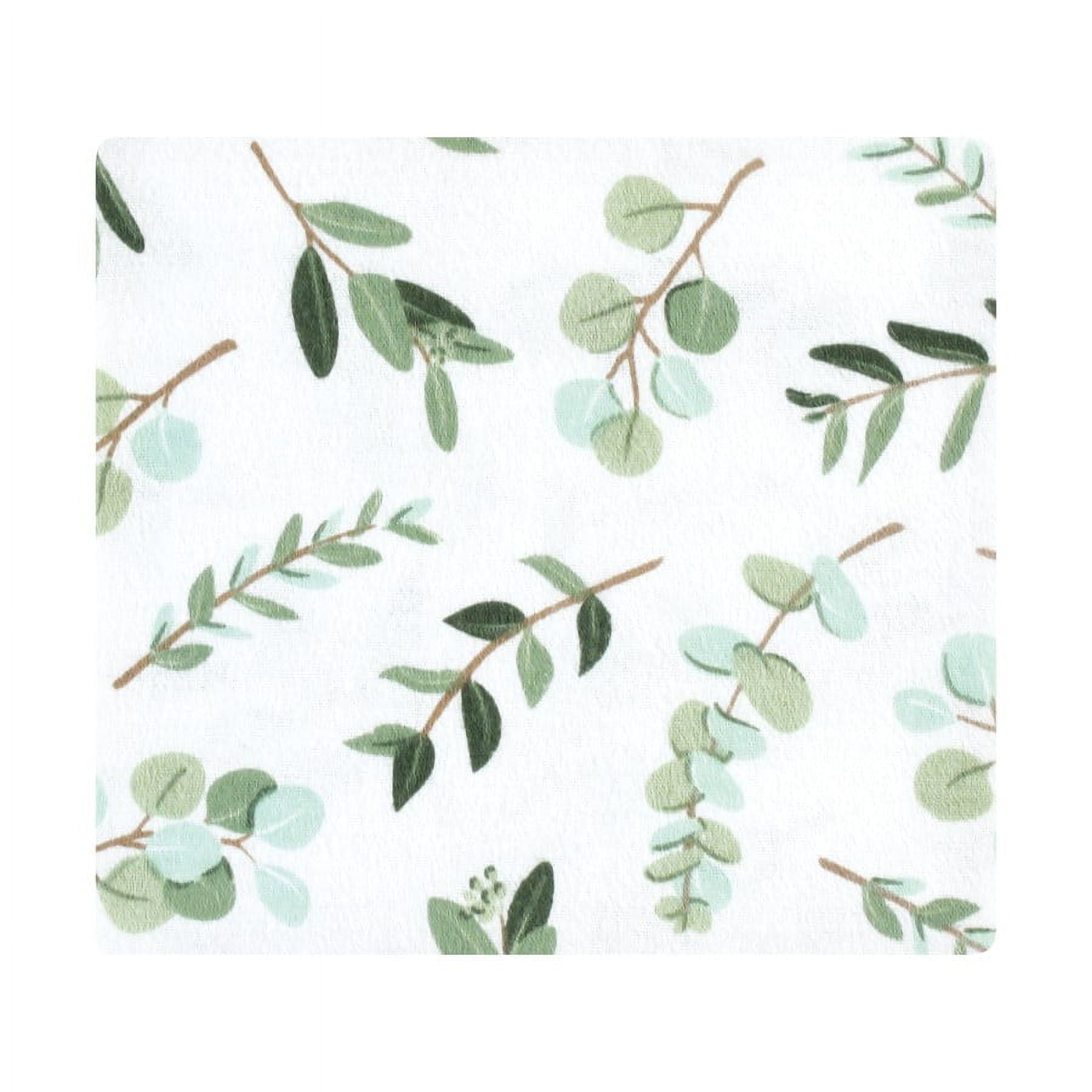 Hudson Baby Infant Girl Cotton Flannel Receiving Blankets Bundle, Eucalyptus, One Size