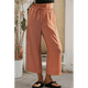 thumbnail image 4 of Pantalones Anchos Cómodos de Verano para Mujer, Color Marrón, Talla XL, 4 of 5