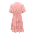 thumbnail image 3 of Fmbrln Womens Short Sleeve Mini Dress Summer Fashion V Neck Hollow Out Tiered Ruffle A Line Dress Casual Loose Holiday Beach Sundress, 3 of 5