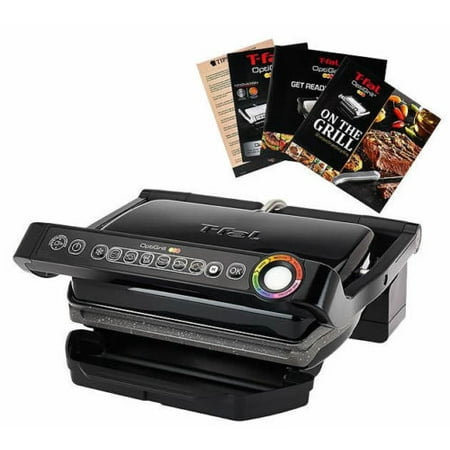 T-FAL GC702 OPTIGRILL WITH RECIPE BOOKS INDOOR ELECTRIC GRILL REMOVABLE CERAMIC