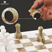 Radicaln Marble Chess Set 15 Inches White and Green Onyx with Storage Box Luxury Board Games for Adults, Ideal Marble Chess Board Game Set & Chess Pieces for Home Décor