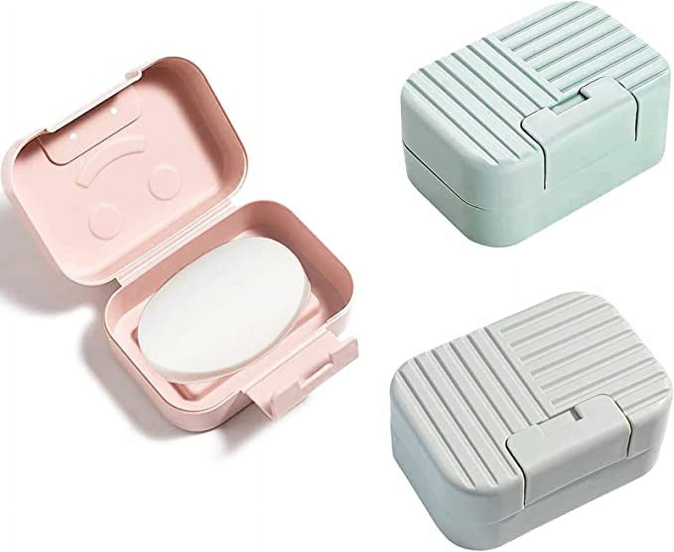 Lot De 2 Boîtes à Savon De Voyage Étanches - Portable, Couvercle, Paroi De Drainage - Pour Camping, Salle De Bain - 3
