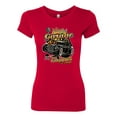 thumbnail image 2 of 1990 Vintage Garage Customs Hot Rod Classic Car Cars and Trucks Womens Slim Fit Junior Tee, Red, Small, 2 of 3