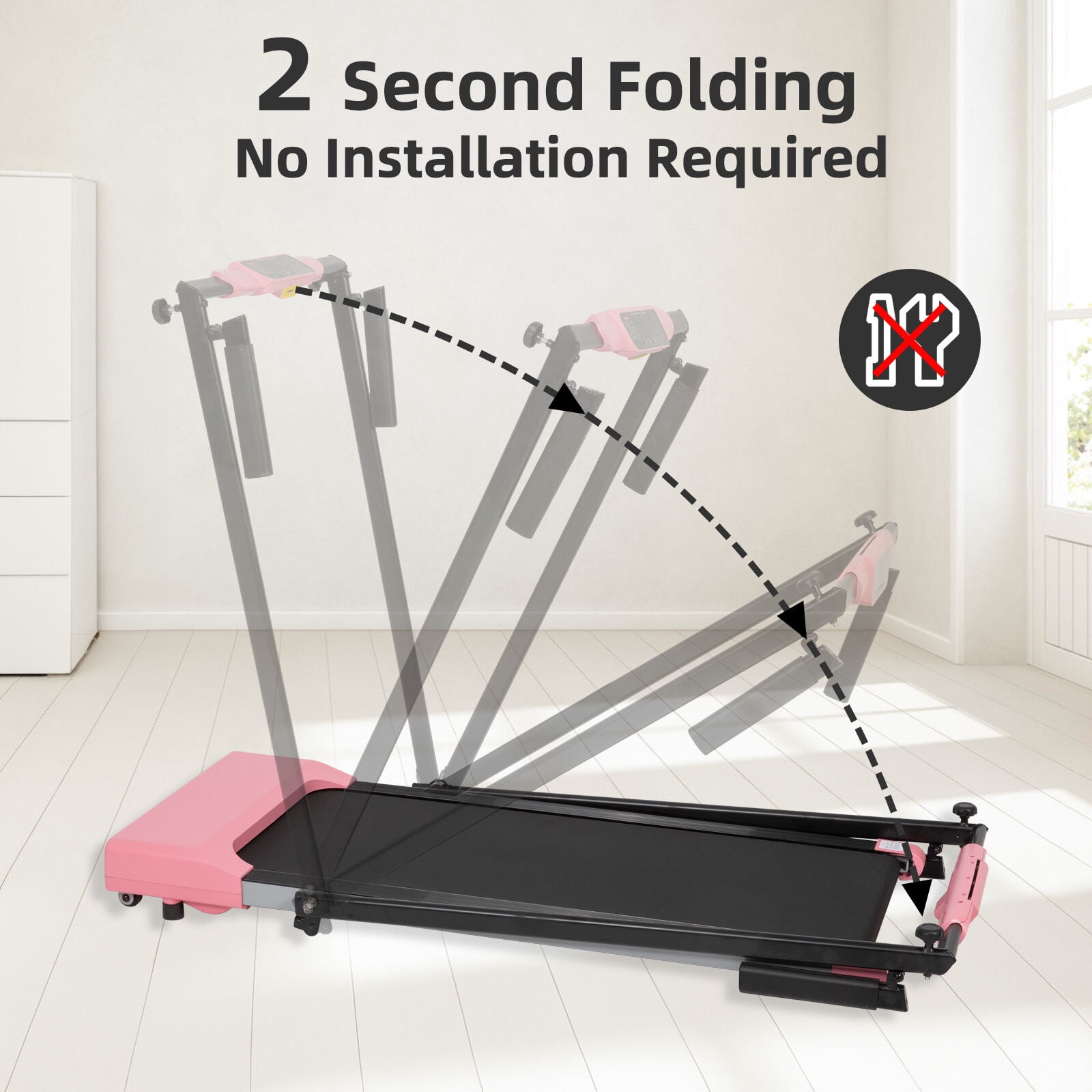 Running Machine Treadmills for Home, Treadmill with LED for Walking & Running,Folding Treadmills