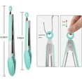 thumbnail image 2 of AKZER Silicone Non-SlipTongs for Cooking, 430 Steel Table Tongs for Kitchen Salad, Pasta, Grilling, BBQ, Heat Resistant Tip, Strong Grip for Meat Sky Blue tongs-2, 2 of 8