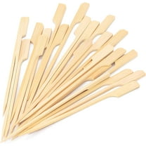 4 Inch Bamboo Skewers 100PCS Food Appetizer Toothpicks Wide Flat Paddle Bamboo Wood Picks for Cocktail, Marshmallow, Fruit, Grilling, Drink, BBQ, Barbecue, Yakitori Chicken, Fondue, Roasting