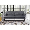 thumbnail image 2 of Lexicon Thierry 19" Modern Plywood and Leather Sofa in Gray Finish, 2 of 7