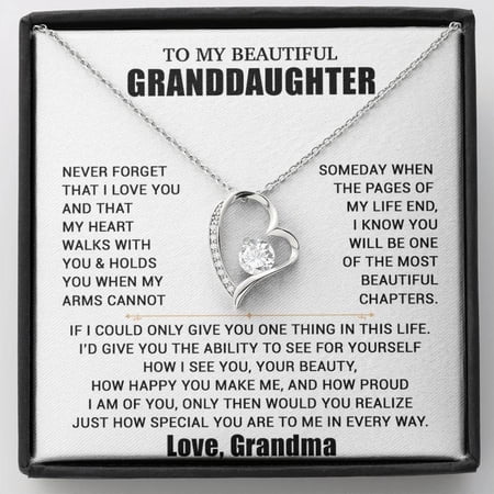 To My Granddaughter From Grandma Elegant Necklace A Meaningful Necklace Perfect For Anniversaries Birthdays Valentine V4845 White Forever Love Necklace
