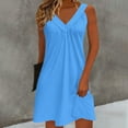 thumbnail image 2 of Ygbgbb Nightgowns for Women Summer Lightweight Comfy Mini Night Gowns Solid Sleeveless Slip Dresses Loose Fit V Neck Sleep Shirts Sky Blue S, 2 of 6