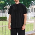 thumbnail image 1 of pstuiky camisetas de manga corta para hombre, Camisa informal de manga corta con cuello alto, cómoda y lisa para hombre camisetas de hombre s, 1 of 3