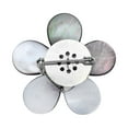 thumbnail image 3 of Black Mother of Pearl Floral Purity Pearl Pin-Brooch, 3 of 5
