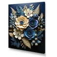 thumbnail image 2 of Designart "Blue Ferns Indigo Calm Papercut II" Floral & Botanical Canvas Art Print, 2 of 5