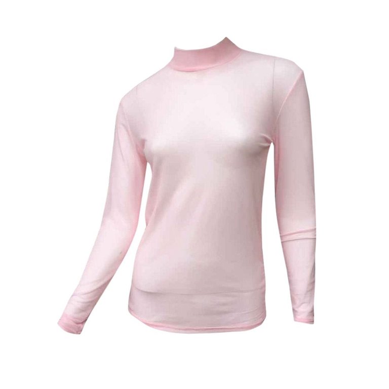 Women See Through Sheer Mesh T Shirt Transparent Long Sleeve Blouse Tops Tee  