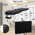 thumbnail image 3 of Dkeli 73 inch Portable Massage Table Aluminium Adjustable Folding Spa Bed with Face Cradle Carry Case 450 lbs Facial Salon Tattoo Bed, Black, 3 of 7