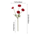 thumbnail image 3 of Artificial Ranunculus Flowers Persian Buttercup,4 Heads Vintage Long Stems Flowers for Home Wedding Decoration Bride Bouquet Rose for Flowers Crafts Floral Arrangement （Red）, 3 of 7