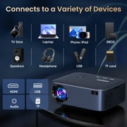 GCZ Native 1080P Projector with WiFi and Bluetooth, 400ANSI Supported 4K Full HD Projector, Electric Focus, Up to 300 Screen Supported