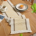 thumbnail image 4 of Pantalones de mesa de arpillera patchwork estilo granja, encaje de ganchillo de algodón tejido estilo country, estilo Boho, 63", 4 of 5
