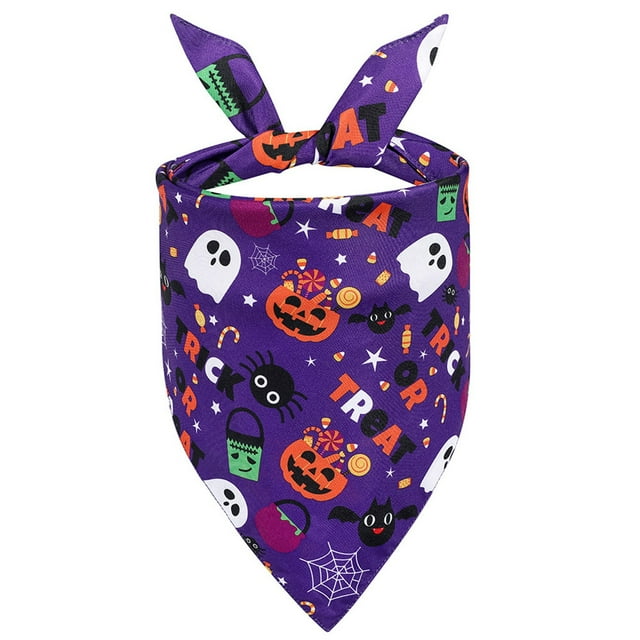 Halloween Pet Bandana Funny Patterned Dog Triangle Bib Cat Bandana Bib for Home