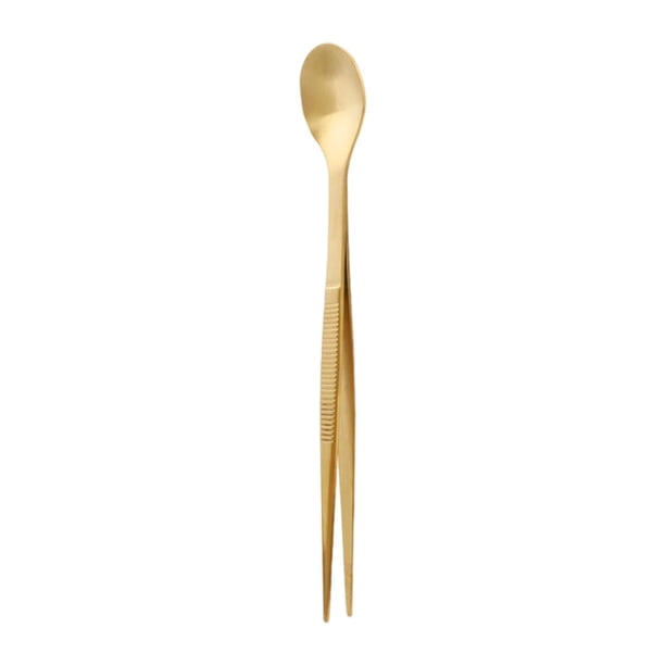 Pinzas de cuchara 2 en 1 para servir en hoteles, cenas familiares y restaurantes. Amarillo