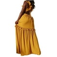 thumbnail image 6 of Summer Saving Wycnly Summer Dresses for Women Sexy Hollow out Ruffle Layer Flowy Swing A Line Long Dresses 2024 Sleeveless V-Neck Solid Maxi Formal Dress Yellow XXL, 6 of 6