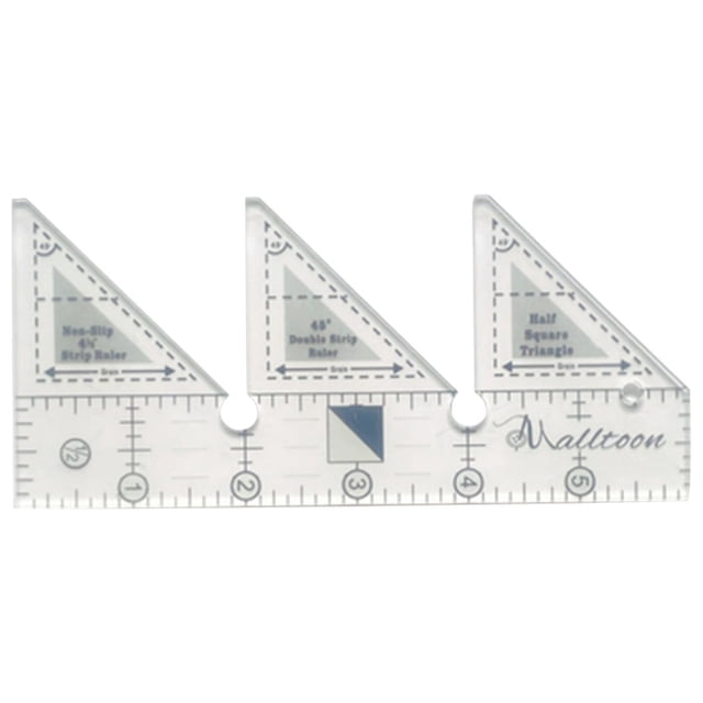 45-Degree Sewing Design Ruler 4-Inch, Double Strip Gridded Non-Slip Quilting Tool, Quarter Square Triangle Cutting Guide For Precision Patchwork & Craft Projects