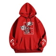 thumbnail image 4 of MHFRRA Sudadera con Capucha y Estampado Floral para Hombre, Informal, con Cordón y Manga Larga Rojo, 4 of 4