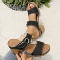 thumbnail image 6 of Women's Slip On Heeled Dress Sandals Breathable Non Slip Casual Beach Sandals Open Toe Summer Mid Heel Slippers Black Size 7, 6 of 9