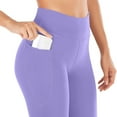 thumbnail image 5 of Casual Summer Pants Womens Flare Yoga Pants with Pockets, High Waisted Bell-Bottom Leggings Pants, Seamless Boot Cut Workout Pants Purple L, 5 of 5