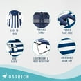 thumbnail image 2 of Ostrich Backpack Chaise Lounge Chair with Storage Bag, Navy Stripe (2 Pack), 2 of 12