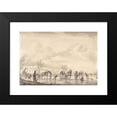 thumbnail image 2 of Andries Vermeulen 24x17 Black Modern Framed Museum Art Print Titled - Winter Landscape with Skaters and Horse-Drawn Sledges on the Ice, a Village Below, 2 of 5
