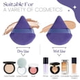 thumbnail image 5 of 6 Pieces Powder Puff for Face Powder, Triangle Makeup Puff, Cotton Velour Triangle Face Puffs for Setting, Contouring, Under Eyes, and Corners, 2.76-inch Normal Size, with Strap, Beauty Tool, 5 of 5