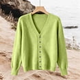 thumbnail image 4 of cocolona Womens Cardigan Sweater V Neck Long Sleeve Button Cozy Sweater Solid Color Casual LightWeight knit Cardigan, 4 of 5