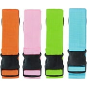 Axgo 4 PCS Luggage Suitcase Belts Travel Accessories Bag Strap, Multicolored, One Size, Orange-Pink-Green-Blue, 4 Count