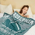thumbnail image 4 of Football Throw Blanket for Team Fans Lovers, Green Football Gifts for Men Women, Team Colors Throw for Sofa Couch Bed Living Room 80"x60", 4 of 6