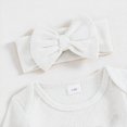 thumbnail image 7 of larppty Nebworn Baby Girl Waffle Knit Romper Long Sleeve Ruffle Butt Onesie Fall Winter Clothes Coming Going Home Outfit, 7 of 7