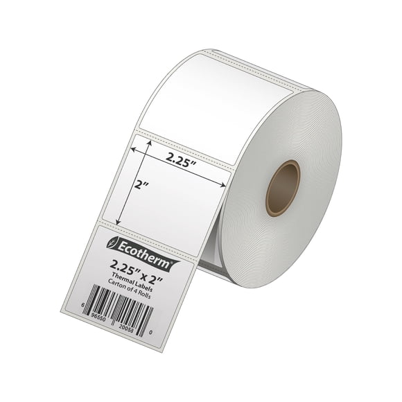 Etiquetas térmicas Ecotherm 2940 de 2,25 x 2 pulgadas, 4 rollos