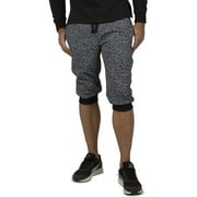 Vibes Men's Capri Jogger Shorts All Over Print Elastic Waist & Bottom