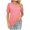 Pink, variant on fatyb Blouses for Women V Neck Puff Short Sleeve Casual Shirts Ruffle Stand Collar Summer Tunic Tops