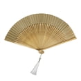 thumbnail image 3 of de mano plegable chino, ventilador de mano Chinoiserie, novedad Oriental, ventilador portátil versátil de seda de bambú, ventilador plegable Marrón, 3 of 9