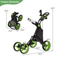 thumbnail image 2 of Gymax 4 Wheels Foldable Golf Push Pull Cart Trolley w/ Brake Waterproof Bag Green, 2 of 10