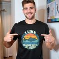 thumbnail image 2 of I Like Sharks And Maybe Like 3 People Vintage Retro Sunset Circle Shark Graphic T-Shirt, Distressed Nautical Unisex Casual Tee Shirt, 2 of 6