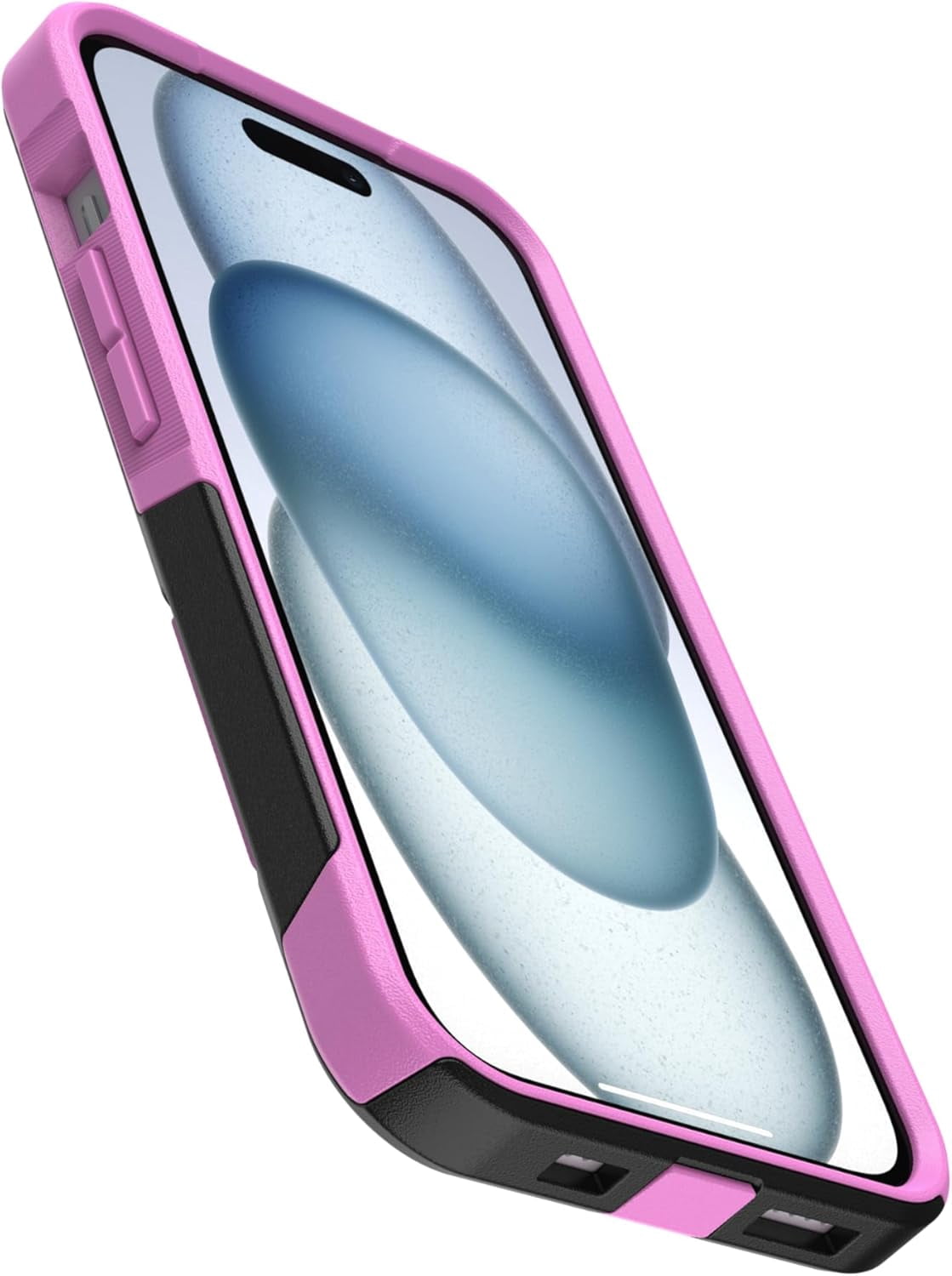 OtterBox iPhone 16e, 15, 14, & 13 Commuter Series Case - Midnight Mauve (Black & Pink) - Slim & Tough - Pocket-Friendly - with Port Protection