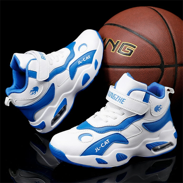 Engtoy Girls Boys Basketball Shoes Kids Sport Shoes for School Little/Big  Kids High Top Blue Outdoor Child Sneakers Child Sneakers Black 