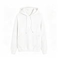 thumbnail image 6 of lcziwo Womens Oversized Pullover Sweatshirt Casual Athletic Long Sleeve Sweatshirts with Pockets Drawstring Hoodie Winter 2026 White,XL, 6 of 9