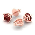 thumbnail image 2 of 1 ct Push-Back Stud Earrings for Women | 5mm Round Cut Natural Garnet | 18K Rose Gold, 2 of 5