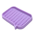 thumbnail image 3 of Soap Holder With Hole Flexible Multipurpose Silicone Drop-proof Colorful Draining Shelf Drop-proof Container Case Home Bathroom Shower Bar Countertop Purple, 3 of 9