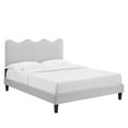 thumbnail image 2 of Modway Current Performance Velvet Queen Platform Bed in Light Gray, 2 of 10