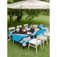 thumbnail image 4 of Outdoor Tablecloth with Umbrella Hole for Patio/Picnic/Party/Camping, Blue Geometric Waterproof Table Cloth Rectangle Table Cover Washable, Modern Abstract Lines Textured (60"x 102"), 4 of 8