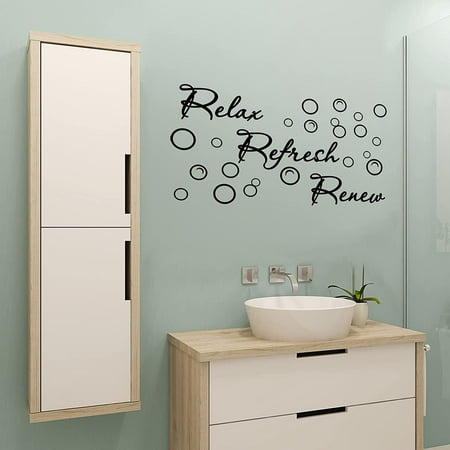 2 Pieces Bathroom Wall Decals Sticker Relax Refresh Renew E Vinyl Decal Soak Enjoy - Spa Wall Art Canada